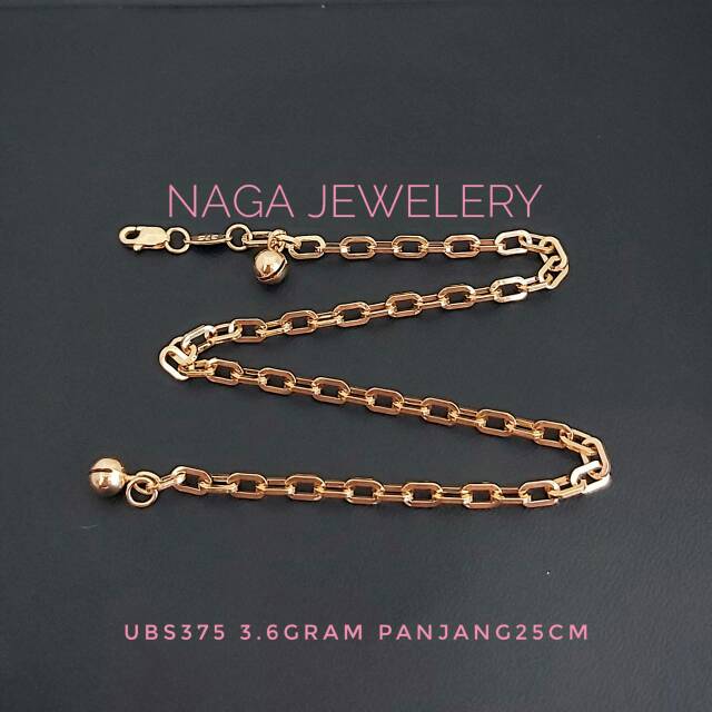 Gelang kaki variasi rantsi ~UBS emas kadar 375