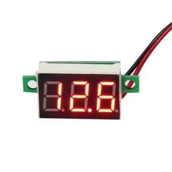 Voltmeter Digital 4.5-30V DC Dua Kabel 0.36 &quot; Warna Merah