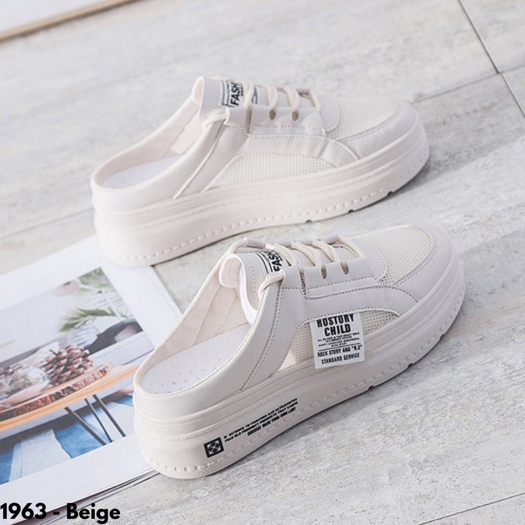 SNEAKERS WANITA SIMPLE SELOP REMAJA DEWASA BUMIL ANTI LICIN CASUAL KELUARAN TERBARU 1963