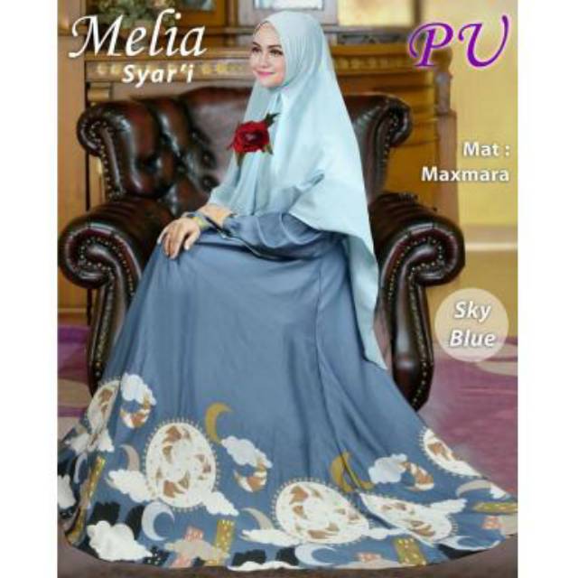 MAXI MELIA SYARI ORI PU - MAXI SYARI SIZE JUMBO - MAXI DRESS MUSLIM MAXMARA PREMIUM