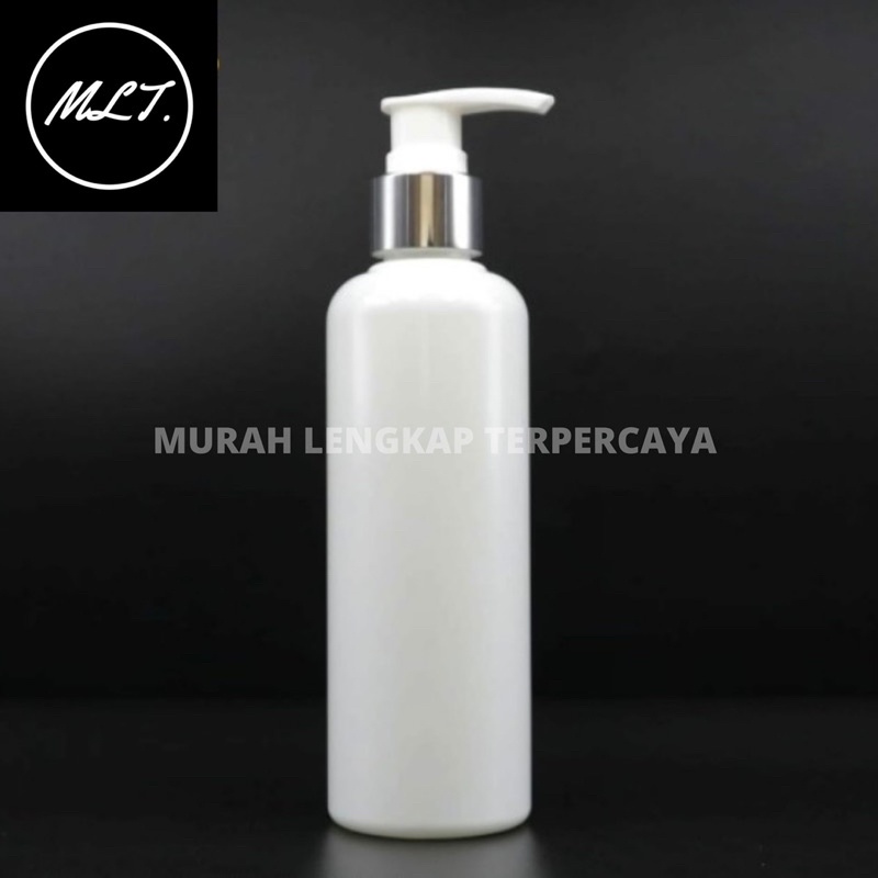 BOTOL PUMP 250ML PUTIH TUTUP PUMP LOTION GOLD DAN SILVER / BOTOL 250 ML LOTION PUMP GOLD SILVER BOTOL PUTIH