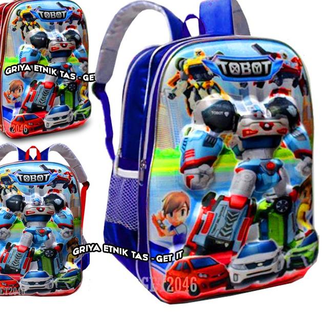 Booming Tas Anak Sekolah SD Laki laki Transformers - Tas Anak Cowo SD Tobot Avengers Ultraman