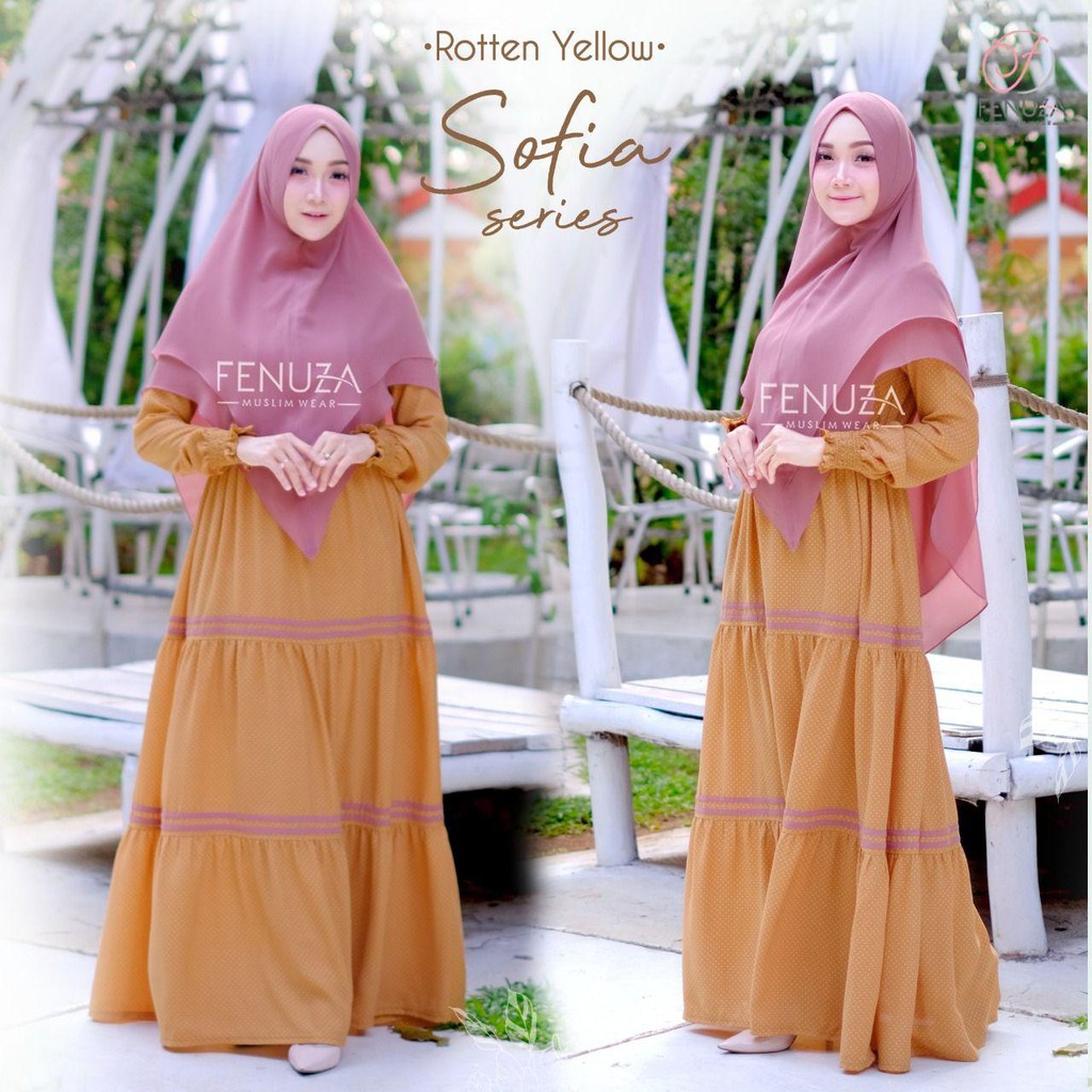 SOFIA DRESS ROTTEN YELLOW By FENUZA MUSLIM WEAR