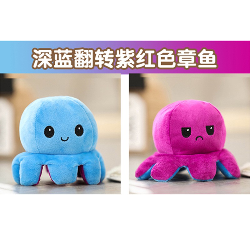 Boneka Gurita Octopus Halus Bolak Balik Dua Sisi Reversible Boneka Lucu Terbaru Kekinian Modern Doll