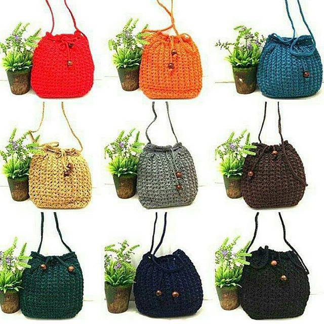 Tas Rajut Serut Selempang ABG | Rajut Selempang