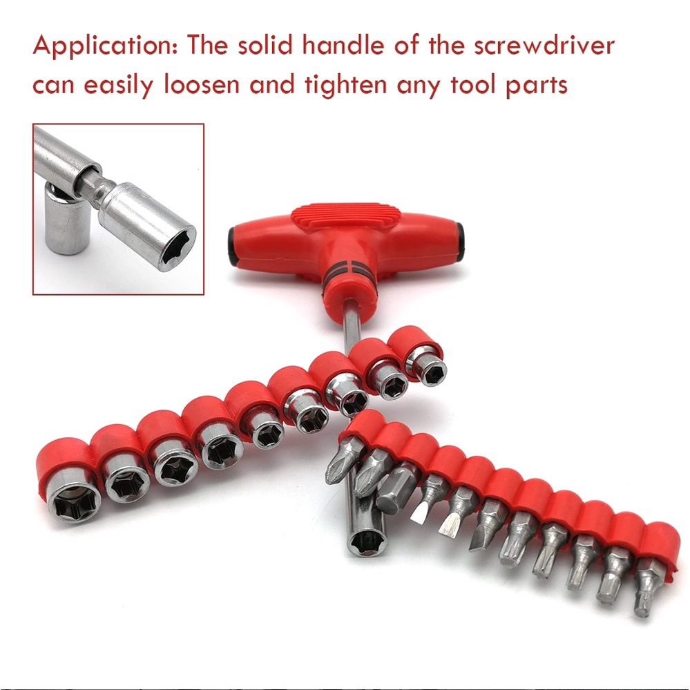 SET Kunci T set Obeng fleksibel Flexible Drill Extension Sambungan Obeng Palu sambungan mata bor AA