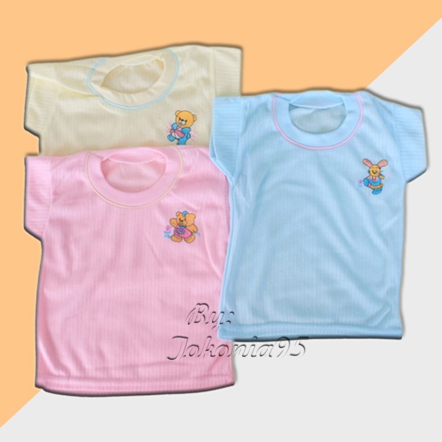 Kaos Oblong Salur Polos Anak Unisex