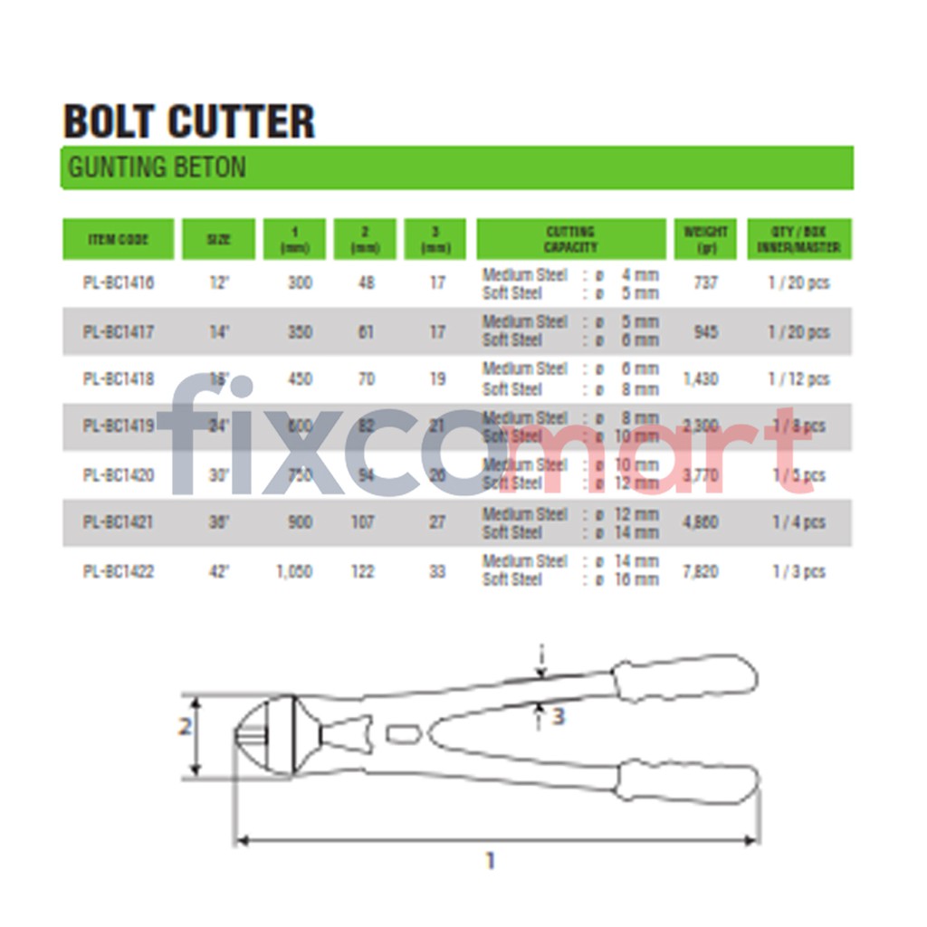 Tekiro Bolt Cutter 36&quot; / Gunting Potong Bsei Beton