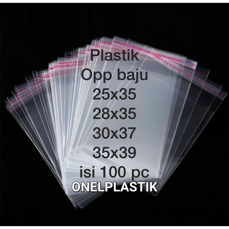 Plastik Opp Baju / Plastik Opp Seal Lem / Plastik Opp Bening Packing Kaos Celana Isi 100 Lembar