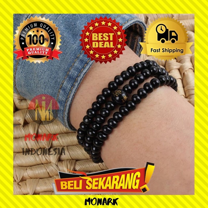 GELANG PRIA TASBIH KAYU CENDANA ORI / KALUNG KAYU BUDDHA MULTIGUNA G28