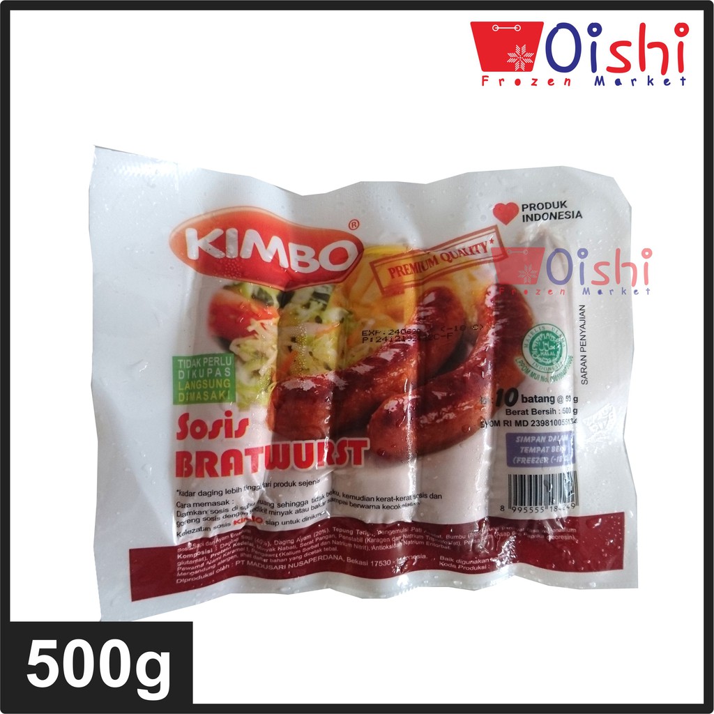 

Bratwurst Kimbo Mini / Sosis Sapi Bakar Premium / Kimbo Sosis Sapi Bratwurst isi 10 500gr