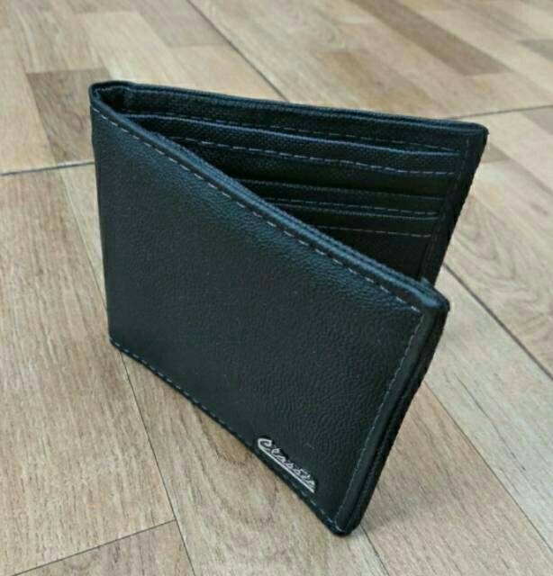 Dompet pria dompet lipat dua dompet kulit imitasi + Box