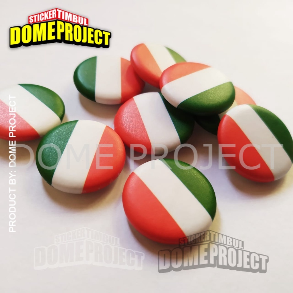 [PROMO BUY 3 GET 1] ITALY FLAG PIN PENITI 25MM BUTTON PIN AKSESORIES ROMPI AKSESORIES TAS