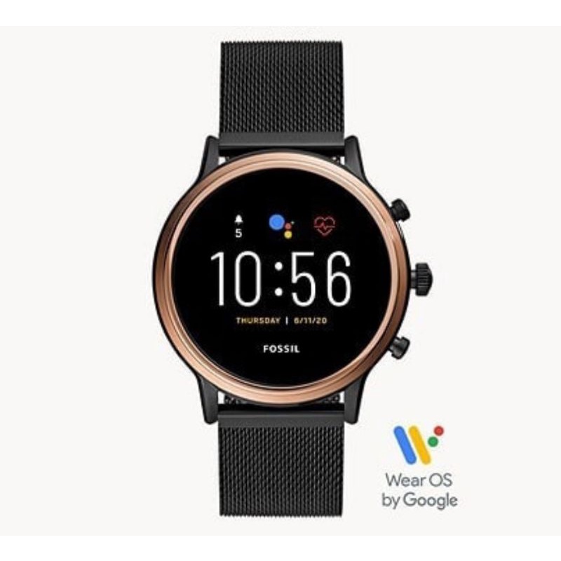 Jam Fossl Gen 5 Julianna Black Mesh Stainless Steel Smartwatch FTW6036 Original