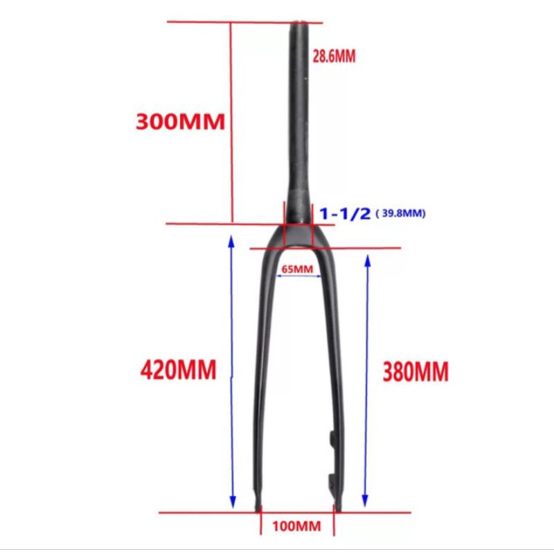 Balugoe Fork Carbon Rigid Tapered Fork Full Carbon Taper Garpu Sepeda Roadbike Gravel MTB