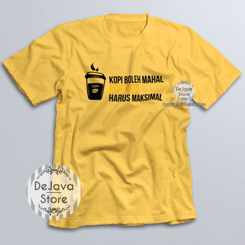 Kaos Dakwah Islami Kopi Mahal, Sedekah Maksimal Baju Santri Religi Tshirt Distro Muslim Premium-5