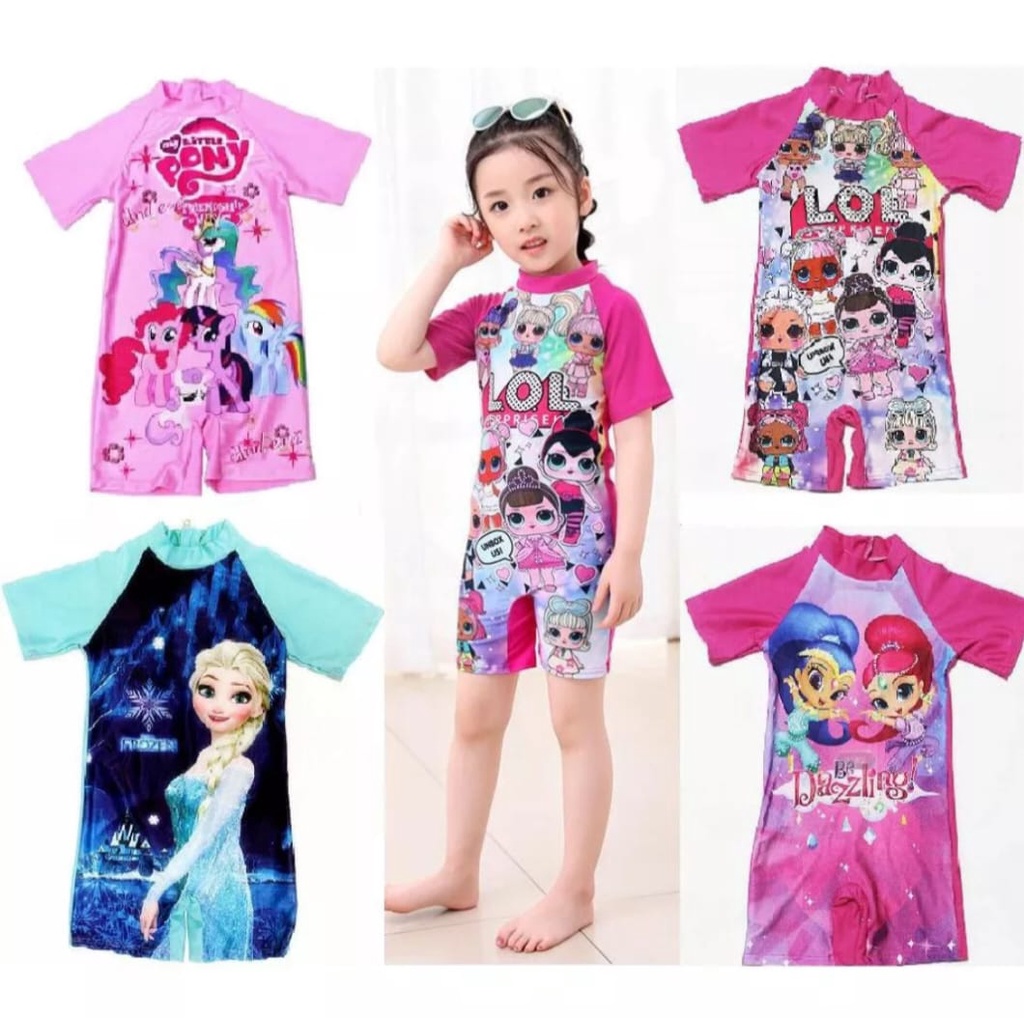 baju renang motif anak laki-laki dan perempuan