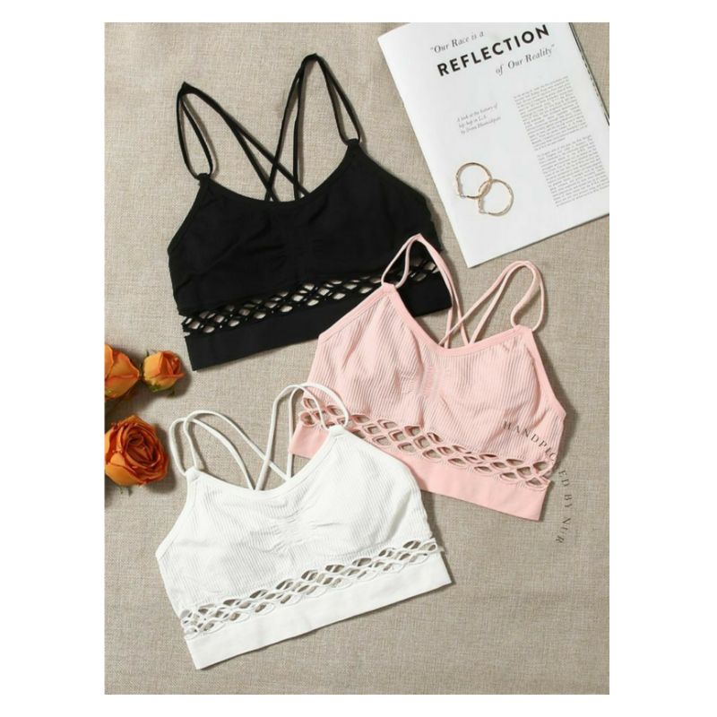 BRALETTE SEXY KOREA LUCU SPORT BRA OLAHRAGA GYM FITNESS BH TANPA KAWAT NYAMAN PAKAIAN DALAM WANITA