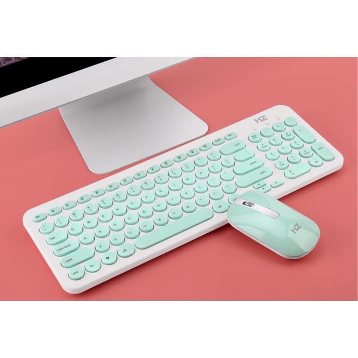 Wireless Bluetooth Keyboard Bundles Combo Set with Mouse green white