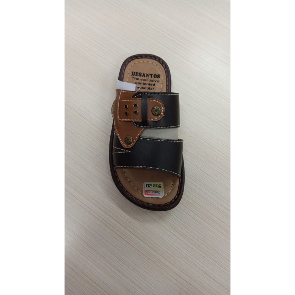 Sandal selop anak laki TK SD Desantos 0052 SA 73 coklat sz 28 29 30 31 32