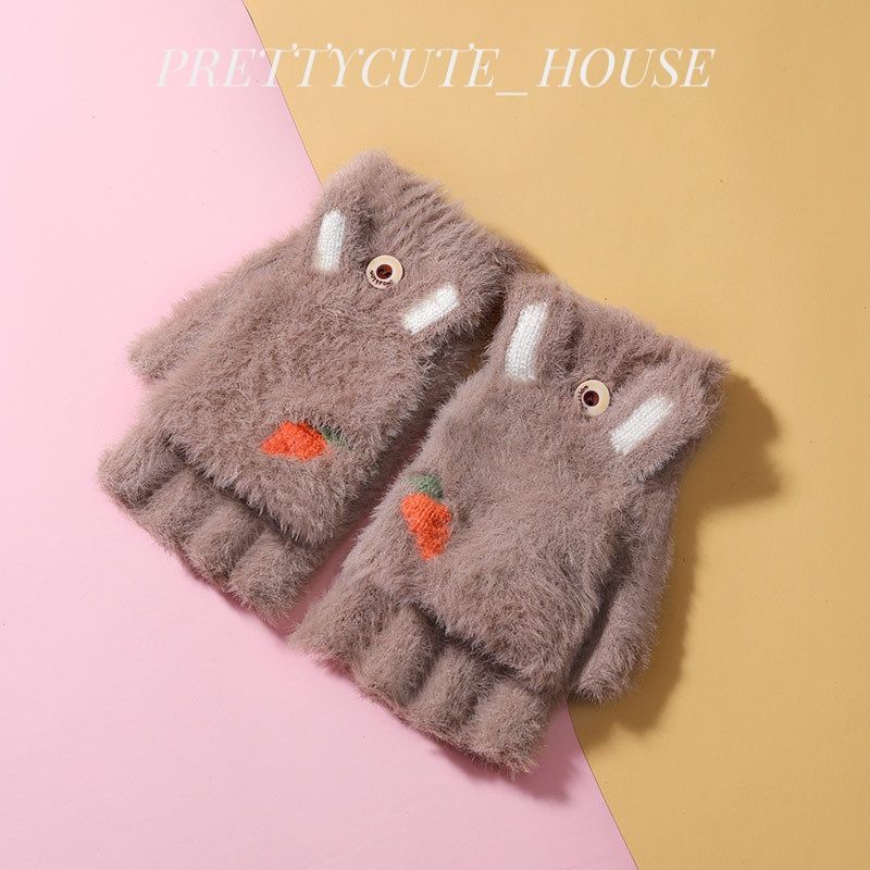 PCH SARUNG TANGAN WANITA 2 in 1 / SARUNG TANGAN MOTOR / SARUNG TANGAN MUSIM DINGIN KOREA WANITA / HALF FINGER WINTER GLOVES / Korean glove bulu halus tebal