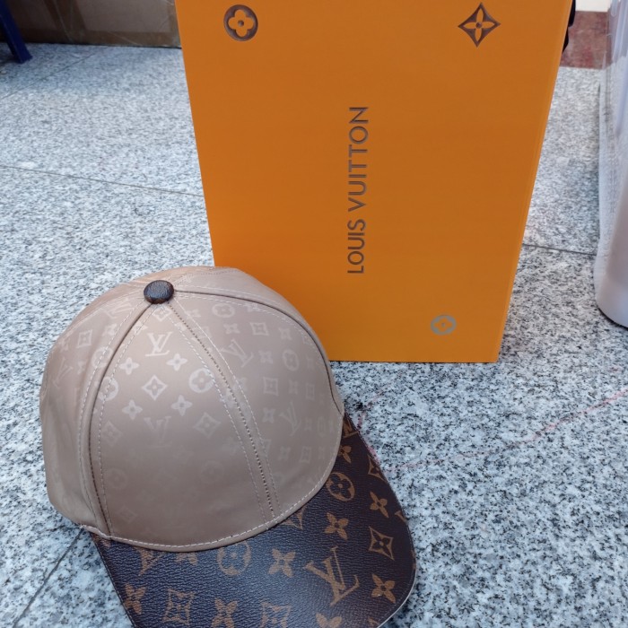 topi baseball lv + box magnet paperbag fakebill