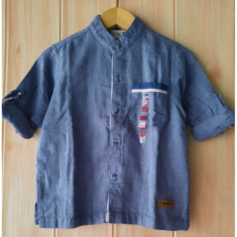 New Arrival Kemeja Koko Kemko Anak Baby Popeye Biru Flanel