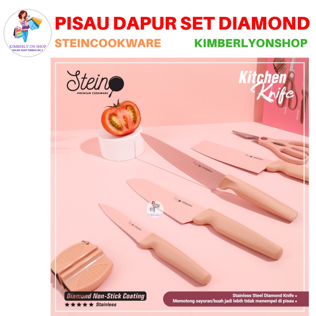 Pisau Diamond Knives Set 6 in 1 Pisau Dapur Stein Cookware