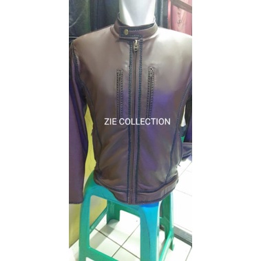 Jaket Kulit Pria Asli Model Sulam Casual Jaket Kulit Material Original