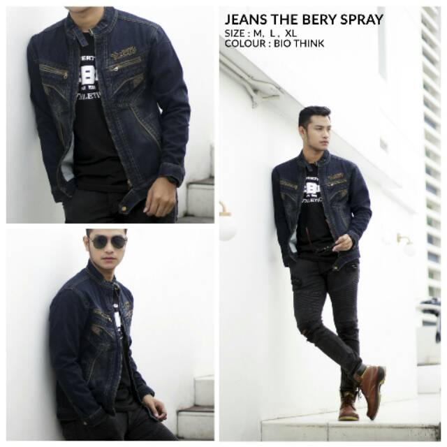 jaket jeans berry scrap spray biothink