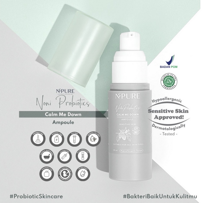 B22 N'PURE noni probiotics calm me down ampoule serum npure murah termurah original asli essence perawatan wajah face kecantikan perawatan facial mist face pelembab scrub peel masker toner pembersih kosmetik bpom