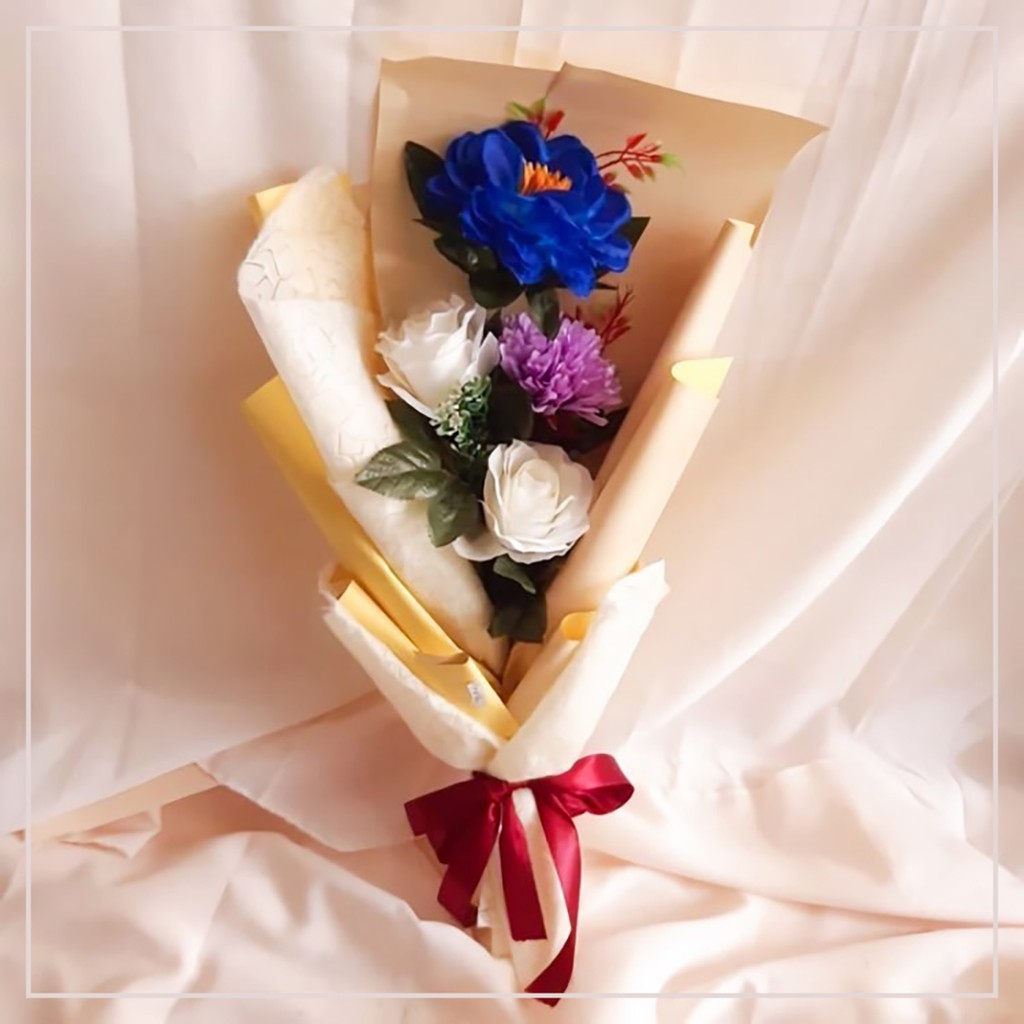 SWEETY YELLY | FLOWER BOUQUET -- BUKET BUNGA | MAWAR ANYELIR ROSE CARNATION KUNING PUTIH UNGU BIRU