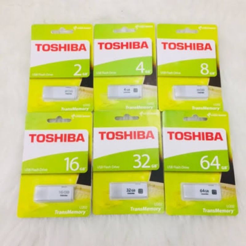 (GROSIR) FLASHDISK TOSHIBA 64GB / 32 GB / 16GB / 8GB / 4GB / 2GB FLASH DISK / FLASH DRIVE - PUTIH