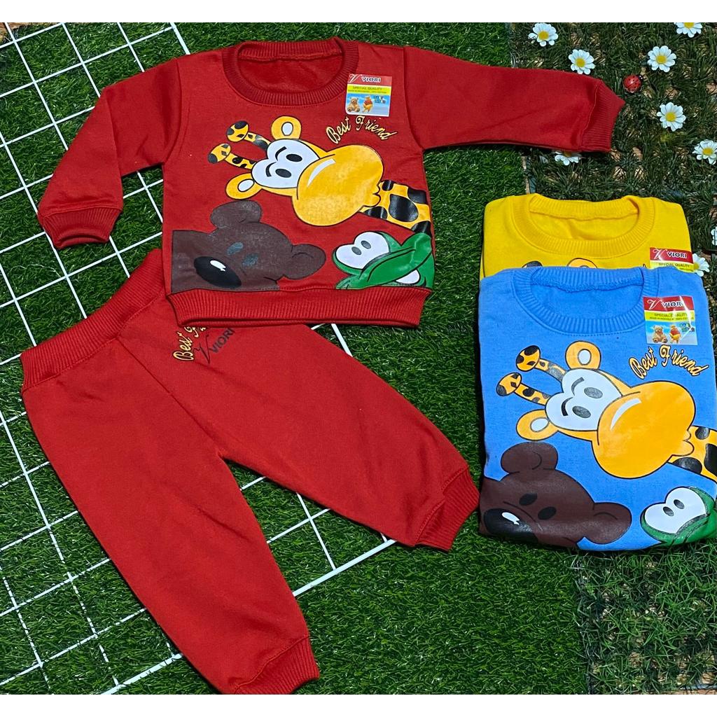 sweater anak motif best friends animal 2-18 bulan (RG079)