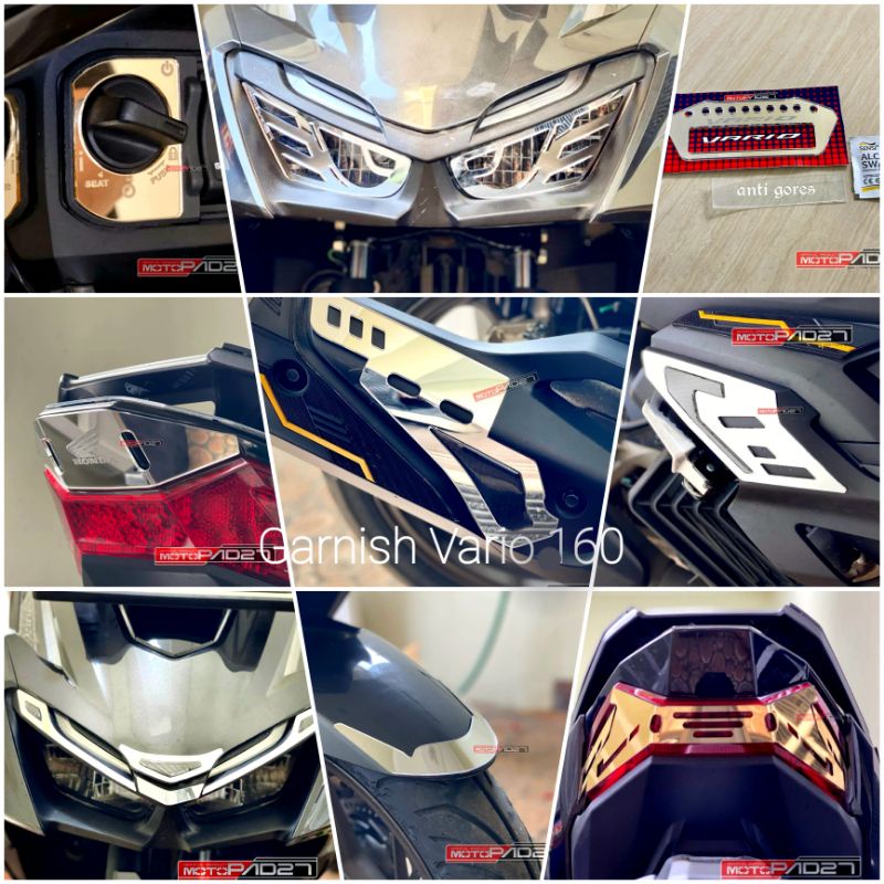 Motopad27 Paket Aksesoris Garnish Body Honda Vario 160 Garnis Cover Emblem Vario 160 2022