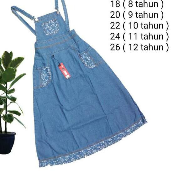 SHOPEE 8.8  Rok overall jeans tanggung usia 7 sampai 12 tahun / overall anak / Baju overall - Paling
