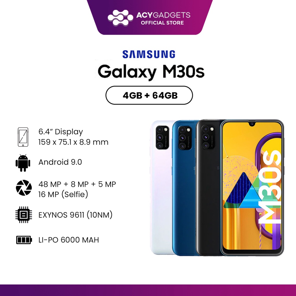 SAMSUNG GALAXY M30S 4/64GB GARANSI RESMI SEIN