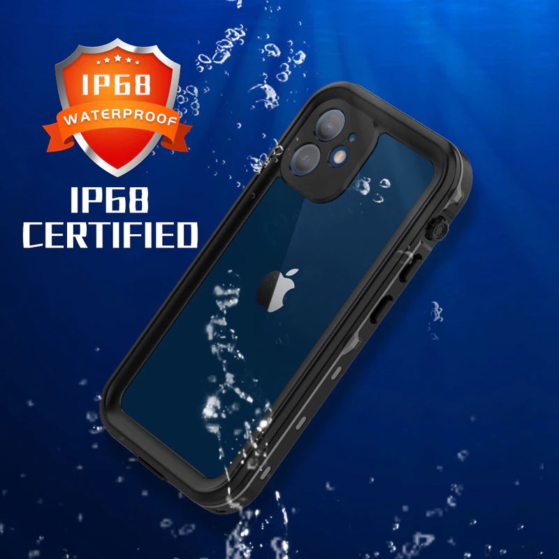 Redpepper Casing Waterproof Diving Cover Armor Underwater Case for iPhone 13 Pro - XI68 - Black