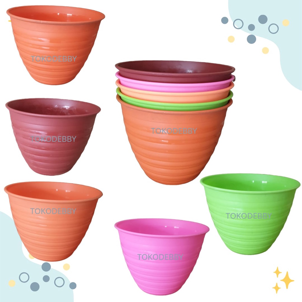 Pot Bunga MH Tawon 21 CM Design Tawon Warna Warni