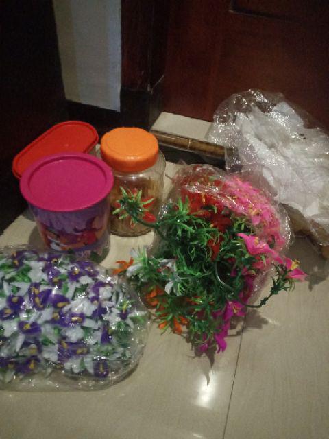 Satuan Agg Pink Panjang/ Daun Rambat Plastik/ Bunga Plastik/ Rumput Plastik/oasis/ Floral Foam