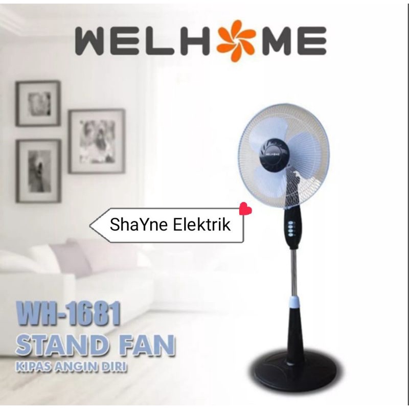 Kipas Angin Berdiri WElhome WH - 1681 16 Inchi  -  STAND FAN Welhome Murah