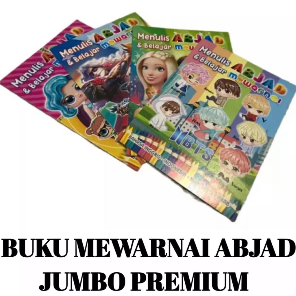 BUKU MEWARNAI ABJAD ANAK SAMBIL BELAJAR ANGKA SIZE BESAR, PREMIUM KERTAS TEBAL TERMURAH