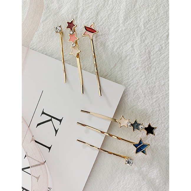 LRC Jepit Rambut Fashion Geometric Geometric Metal Hair Clip Set F65094