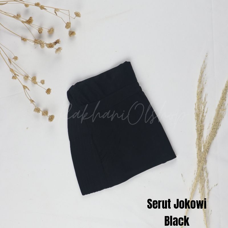 Jilbab Serut Hijab Jokowi Adabia Polos Daily Hijab Licra Idola-Black Serut