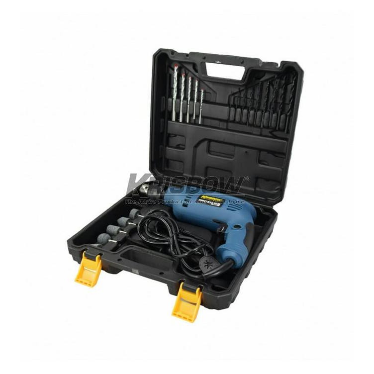 bor krisbow 21pcs bor kayu besi dan beton set