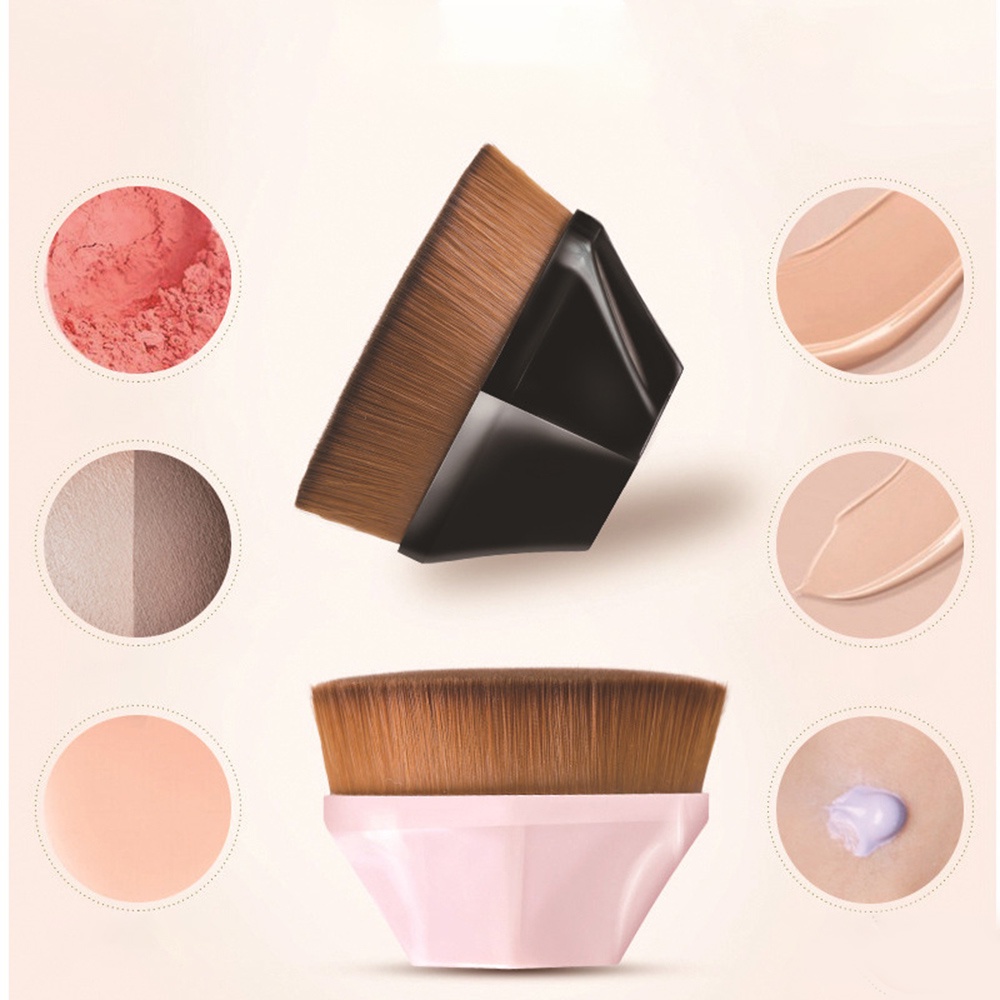 Brush Makeup Portable Bentuk Hexagon Untuk Blush On / Bedak / Foundation