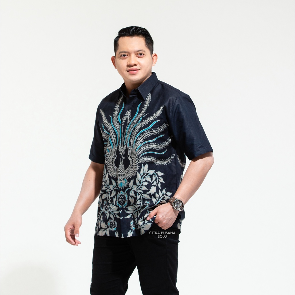 KRIDO ANGGO PENDEK Kemeja Batik Pria Full Furing Bahan Katun Primisima