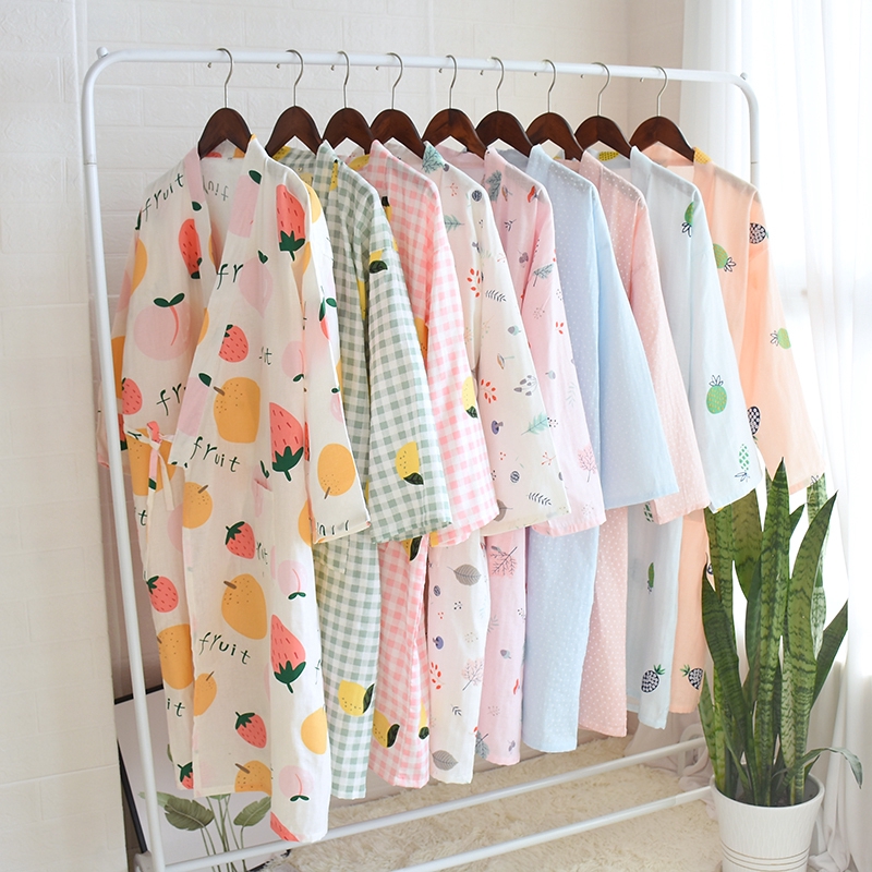 pajamas Baju tidur wanita musim panas katun tipis kasa pajamas Baju tidur wanita musim panas katun tipis kasa