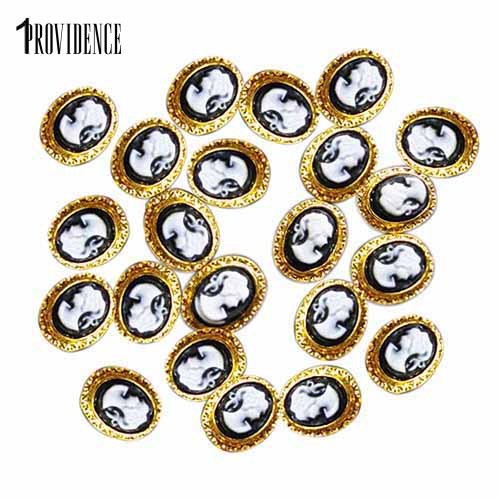Providence 10 Pcs Vintage 3D Alloy Resin Queen Lady Nail Art Tips Glitters DIY Decoration