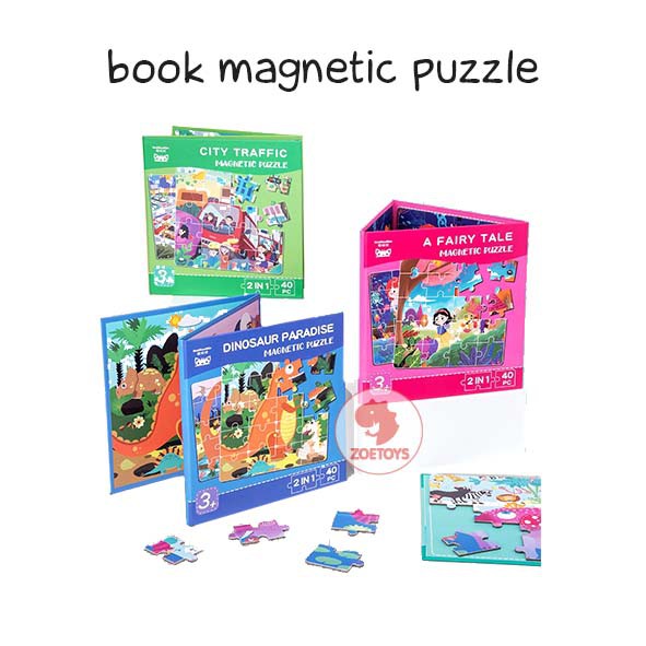 Zoetoys Book Magnetic Puzzle | Puzzle Buku Magnet 2 in 1 Disney Princess | Mainan Edukasi Anak